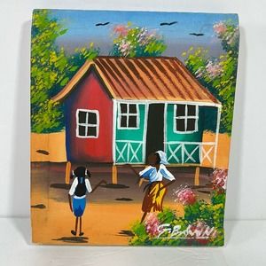 Mini Island life souvenir painting original 6 x 7